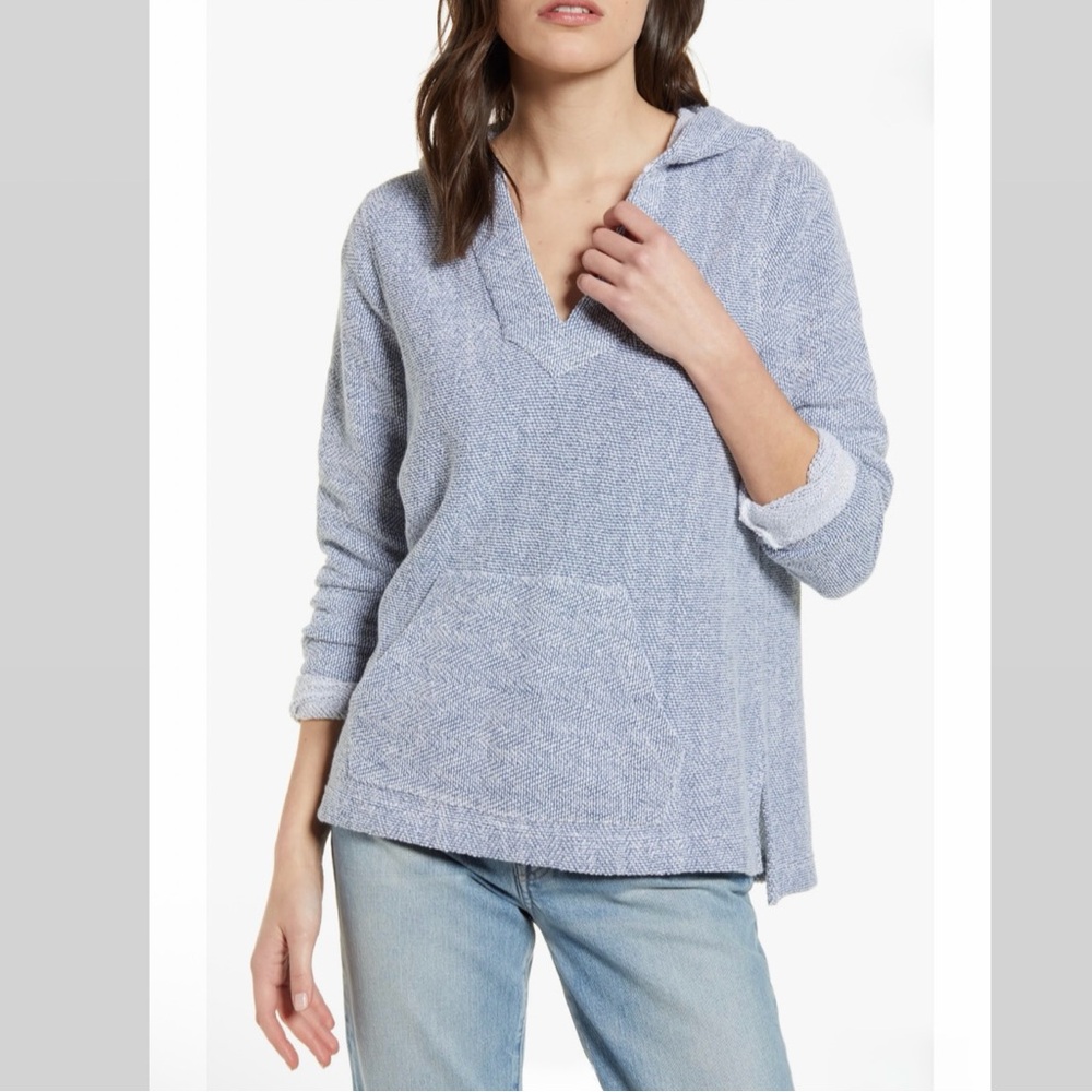Faherty Hoodie Women’s Poncho Sweater Beach Terry Organic Cotton Size M Preowned